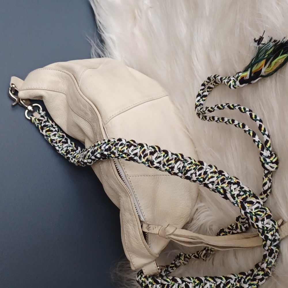 Free People Cream Shoulder Bag with Braided Strap